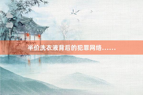 半价洗衣液背后的犯罪网络……