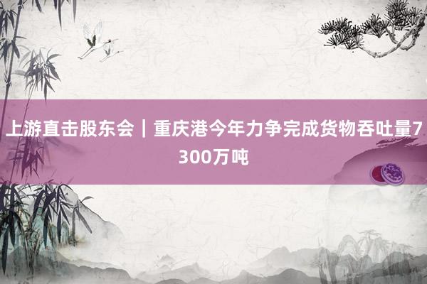上游直击股东会｜重庆港今年力争完成货物吞吐量7300万吨